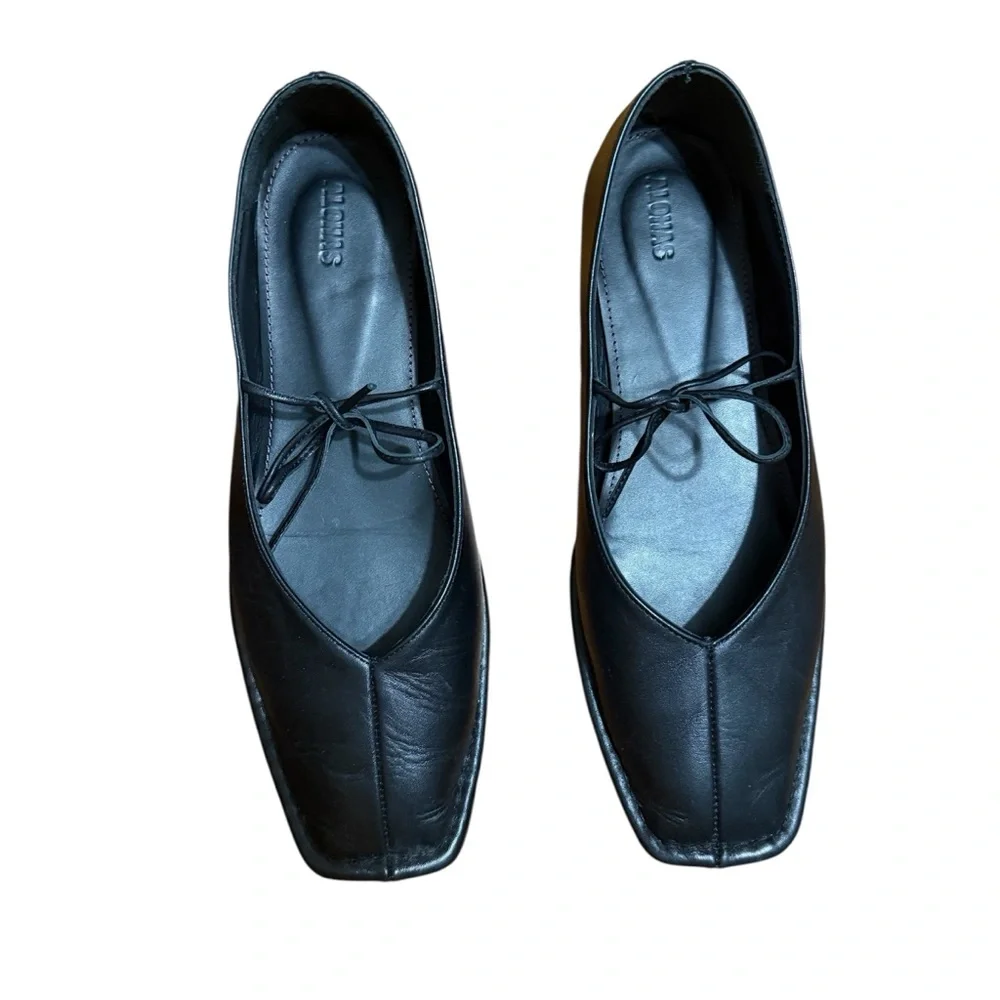 Alohas Sway Black Leather Ballet Flats - Picture 3 of 8